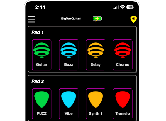 BigToe monitor running on an iPhone