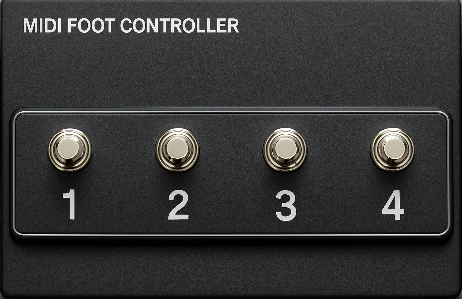 A small 4-button MIDI foot controller